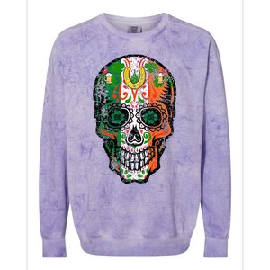 Irish Skull St Patricks Day Colorblast Crewneck Sweatshirt