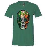 Irish Skull St Patricks Day V-Neck T-Shirt