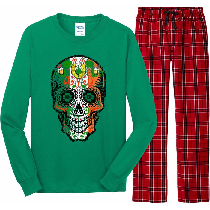 Irish Skull St Patricks Day Long Sleeve Pajama Set