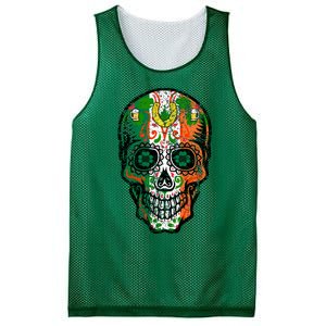 Irish Skull St Patricks Day Mesh Reversible Basketball Jersey Tank