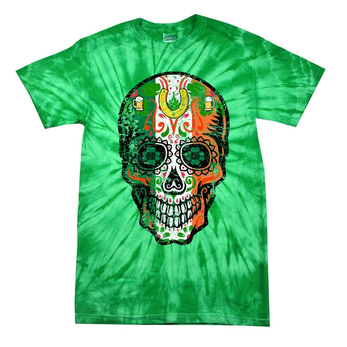 Irish Skull St Patricks Day Tie-Dye T-Shirt