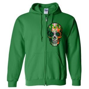 Irish Skull St Patricks Day Full Zip Hoodie