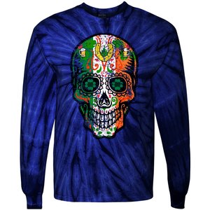 Irish Skull St Patricks Day Tie-Dye Long Sleeve Shirt