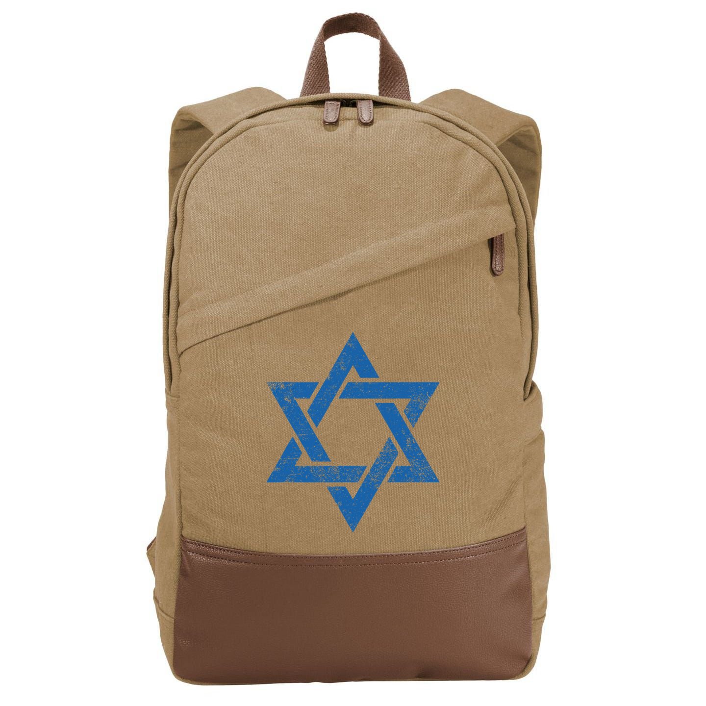 Israeljewish Symbol Star Of David Pray For Israel Cotton Canvas Backpack