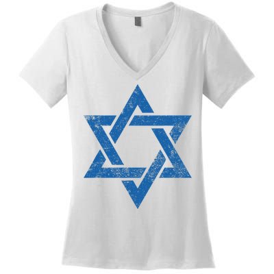 Israeljewish Symbol Star Of David Pray For Israel Women's V-Neck T-Shirt