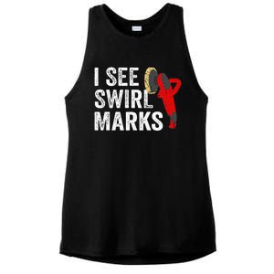 I See Swirl Marks Auto Detailer Car Detailing Ladies PosiCharge Tri-Blend Wicking Tank