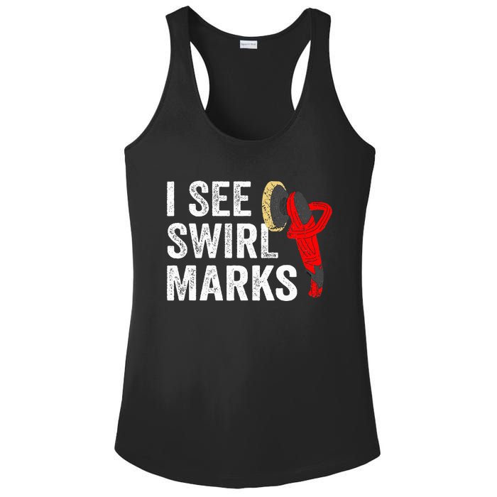 I See Swirl Marks Auto Detailer Car Detailing Ladies PosiCharge Competitor Racerback Tank