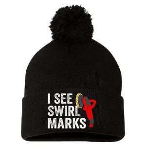 I See Swirl Marks Auto Detailer Car Detailing Pom Pom 12in Knit Beanie