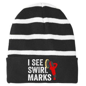 I See Swirl Marks Auto Detailer Car Detailing Striped Beanie with Solid Band