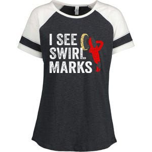 I See Swirl Marks Auto Detailer Car Detailing Enza Ladies Jersey Colorblock Tee