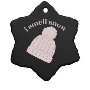 I Smell Snow Novelty Funny Winter Snow Day Graphic Sno Cute Gift Ceramic Star Ornament