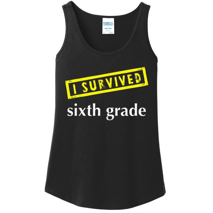 I Survived Sixth Grade Graduation Teacher Present Ladies Essential Tank