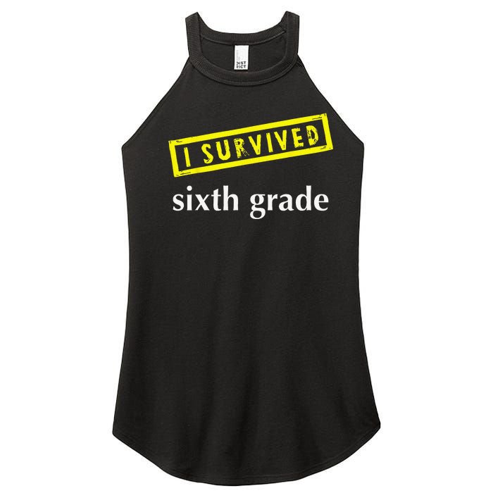 I Survived Sixth Grade Graduation Teacher Present Women's Perfect Tri Rocker Tank