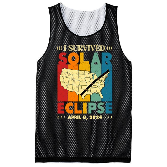 I Survived Solar Eclipse April 8 2024 Mesh Reversible Basketball Jersey Tank