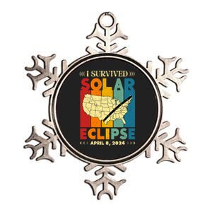 I Survived Solar Eclipse April 8 2024 Metallic Star Ornament