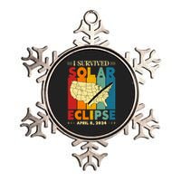 I Survived Solar Eclipse April 8 2024 Metallic Star Ornament