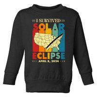 I Survived Solar Eclipse April 8 2024 Toddler Sweatshirt