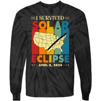 I Survived Solar Eclipse April 8 2024 Tie-Dye Long Sleeve Shirt