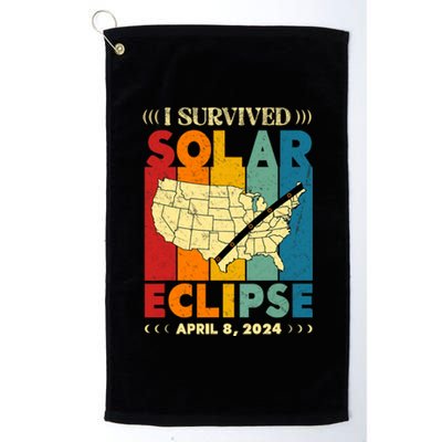 I Survived Solar Eclipse April 8 2024 Platinum Collection Golf Towel