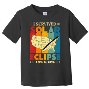 I Survived Solar Eclipse April 8 2024 Toddler T-Shirt