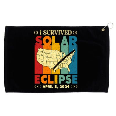 I Survived Solar Eclipse April 8 2024 Grommeted Golf Towel