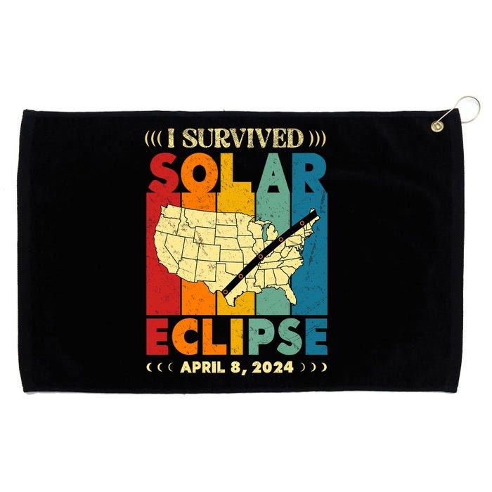 I Survived Solar Eclipse April 8 2024 Grommeted Golf Towel