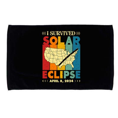 I Survived Solar Eclipse April 8 2024 Microfiber Hand Towel