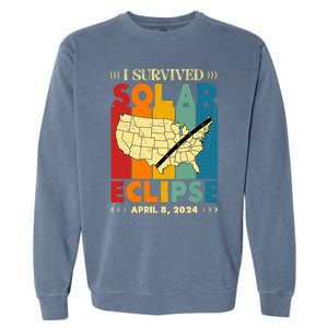 I Survived Solar Eclipse April 8 2024 Garment-Dyed Sweatshirt