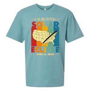 I Survived Solar Eclipse April 8 2024 Sueded Cloud Jersey T-Shirt