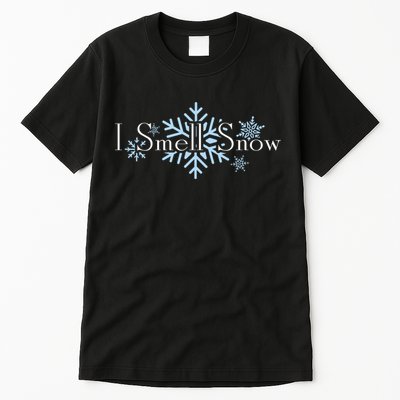 I Smell Snow Winter Christmas Holiday Snowflake Tall T-Shirt