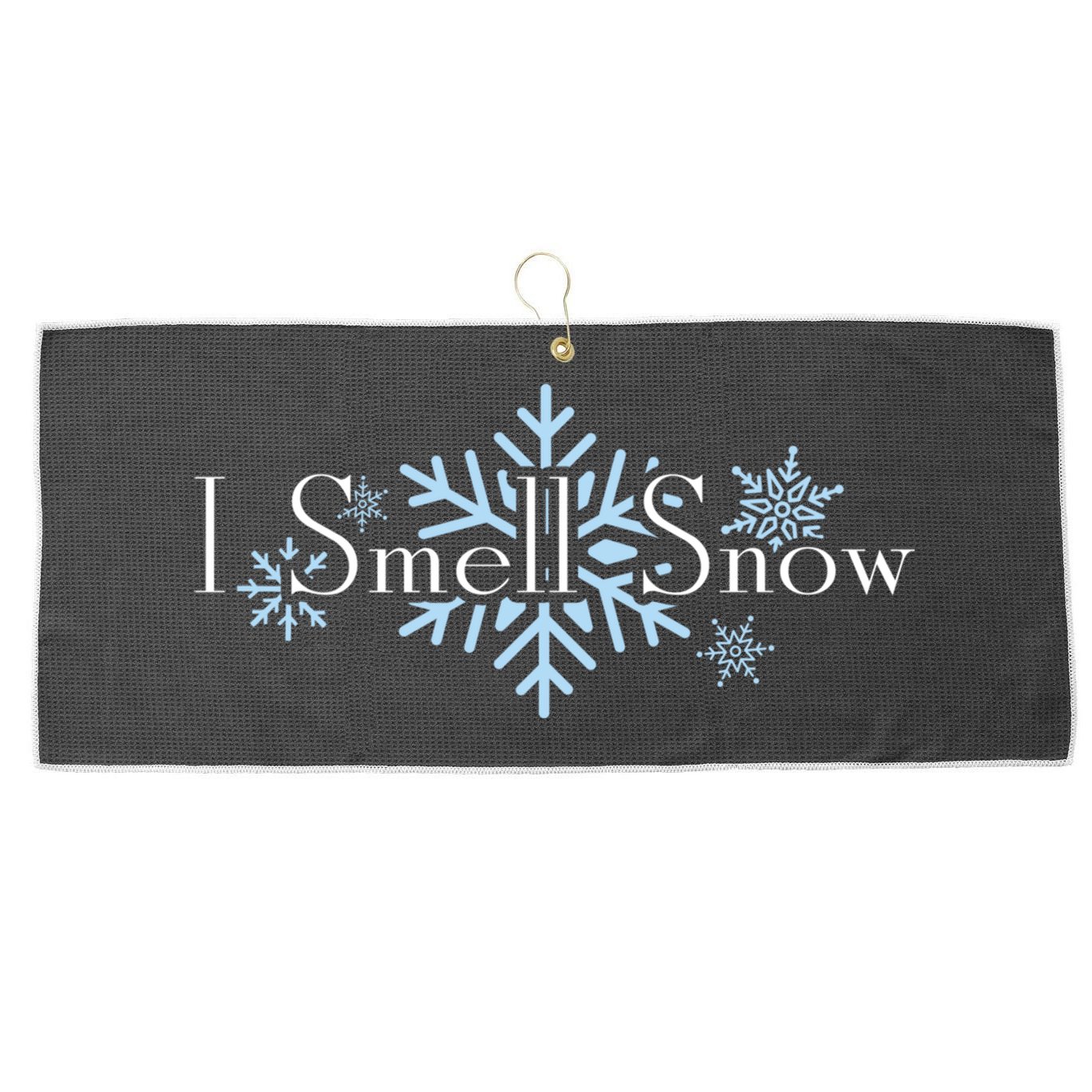 I Smell Snow Winter Christmas Holiday Snowflake Large Microfiber Waffle Golf Towel