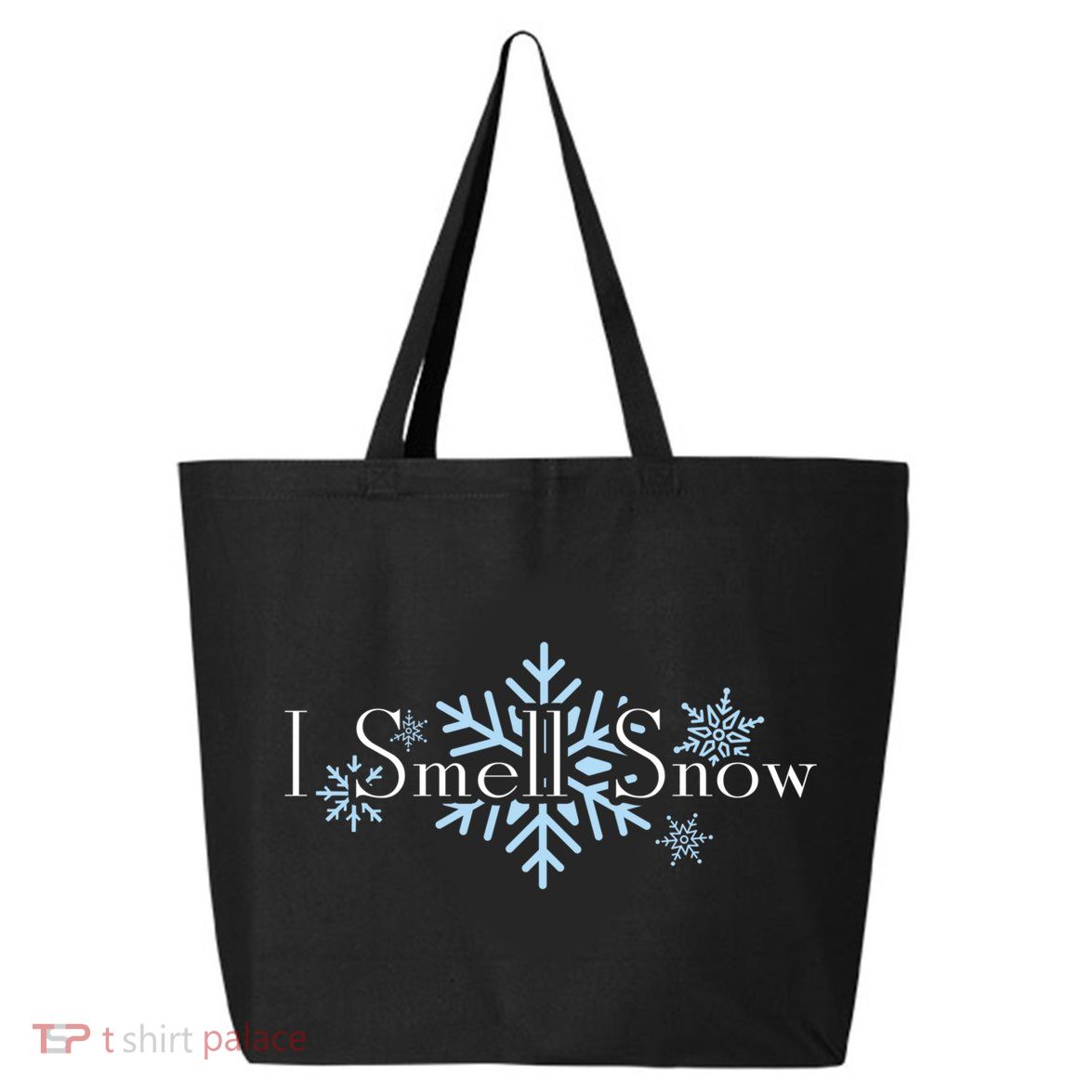 I Smell Snow Winter Christmas Holiday Snowflake 25L Jumbo Tote