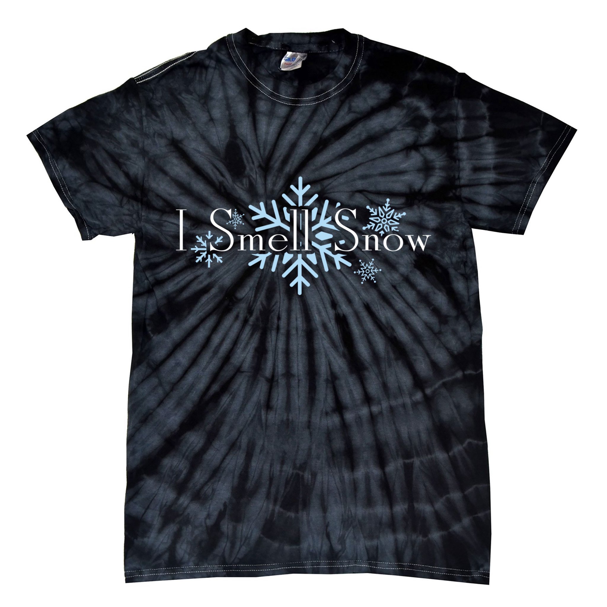 I Smell Snow Winter Christmas Holiday Snowflake Tie-Dye T-Shirt