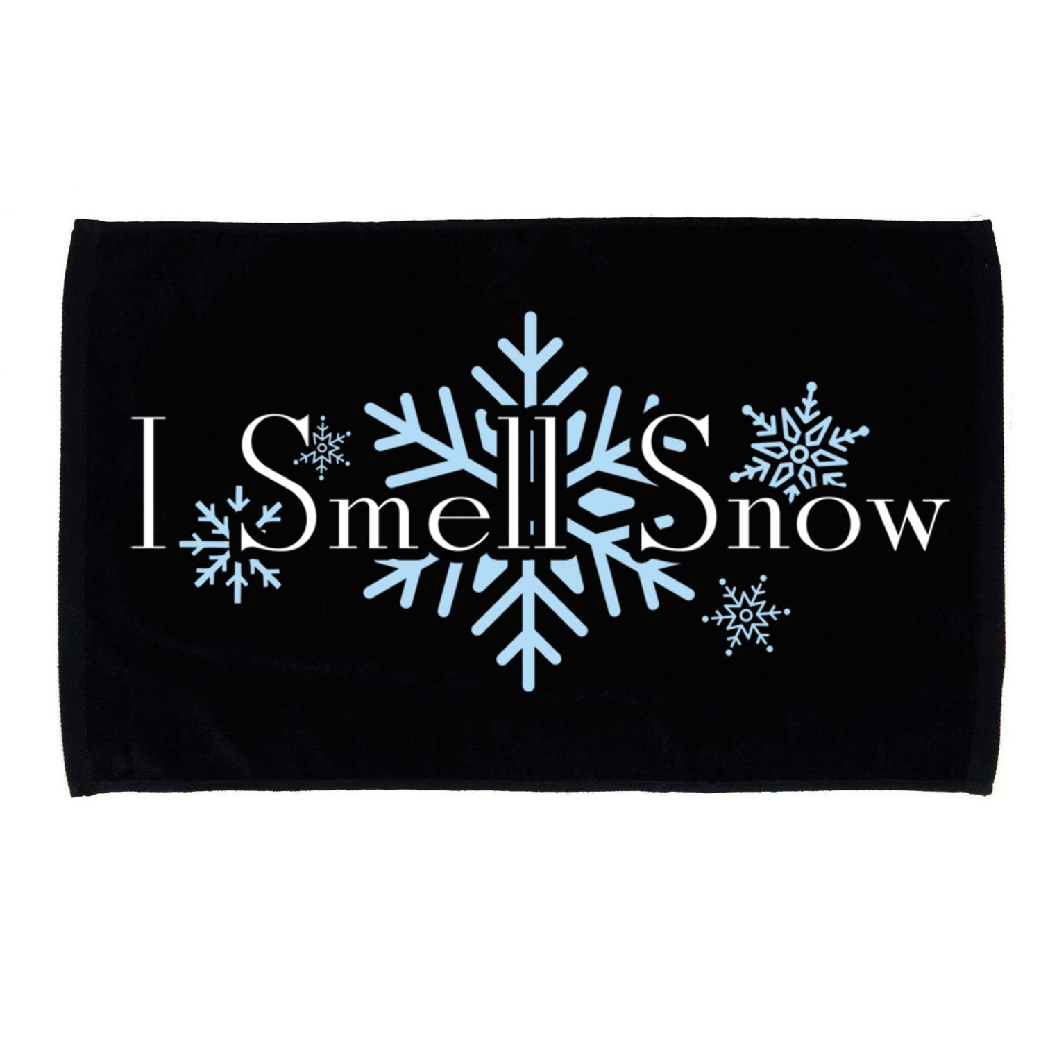 I Smell Snow Winter Christmas Holiday Snowflake Microfiber Hand Towel