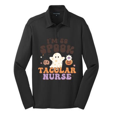 Im So Spooky Tacular Nurse Halloween Gift Silk Touch Performance Long Sleeve Polo