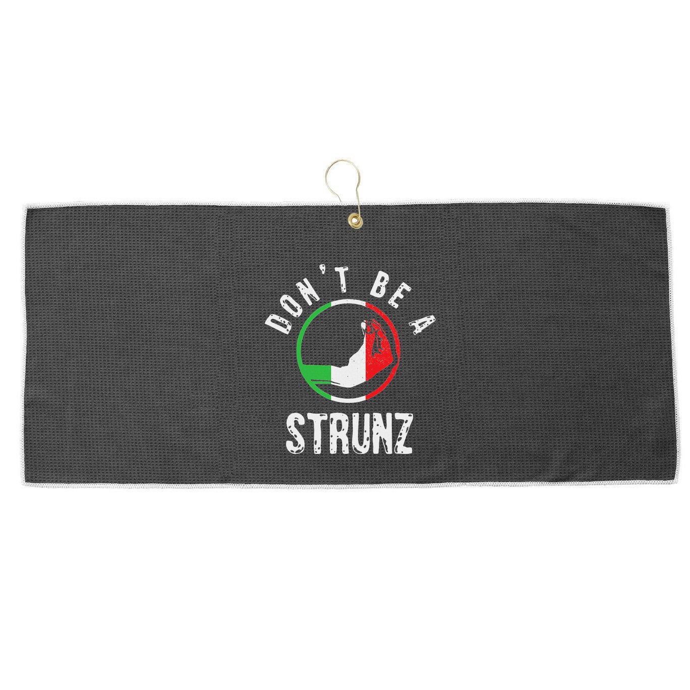 Italian Slang Strunz Hand Gesture Swear Curse Joke Gag Large Microfiber Waffle Golf Towel