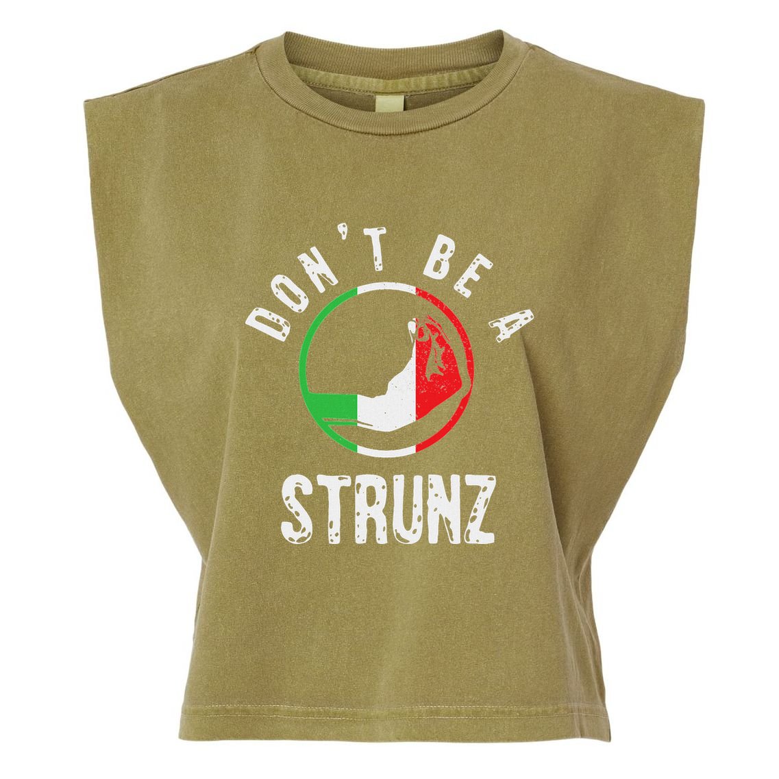 Italian Slang Strunz Hand Gesture Swear Curse Joke Gag Garment-Dyed Women's Muscle Tee