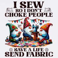 I Sew So I DonT Choke People Send Fabric Gnomes Adult Drive Performance Visor
