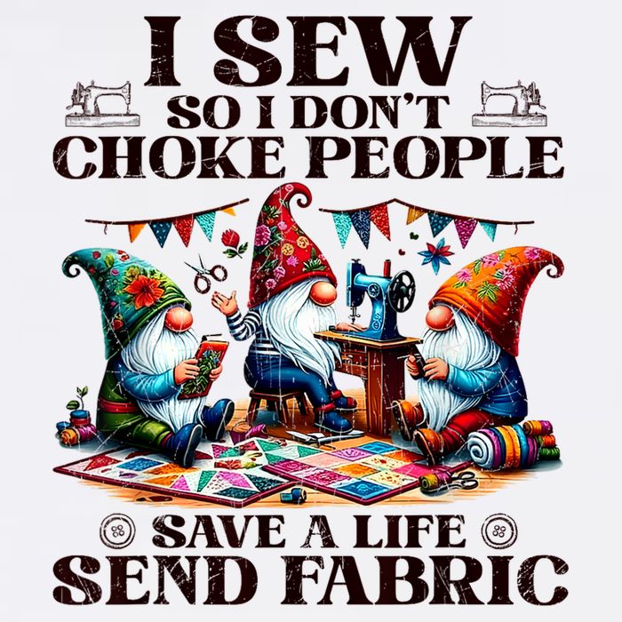I Sew So I DonT Choke People Send Fabric Gnomes Adult Drive Performance Visor
