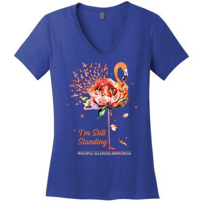  I’m Still Standing MS Warrior Women's V-Neck T-Shirt