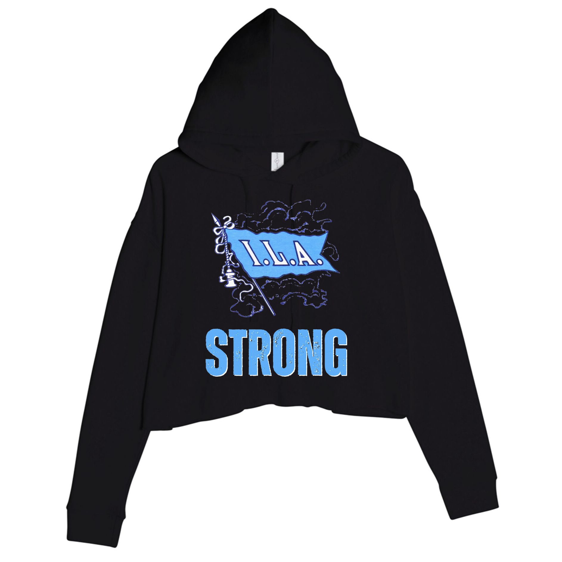 Ila Strong Strike Longshoremen Union Port Workers Union Crop Fleece Hoodie