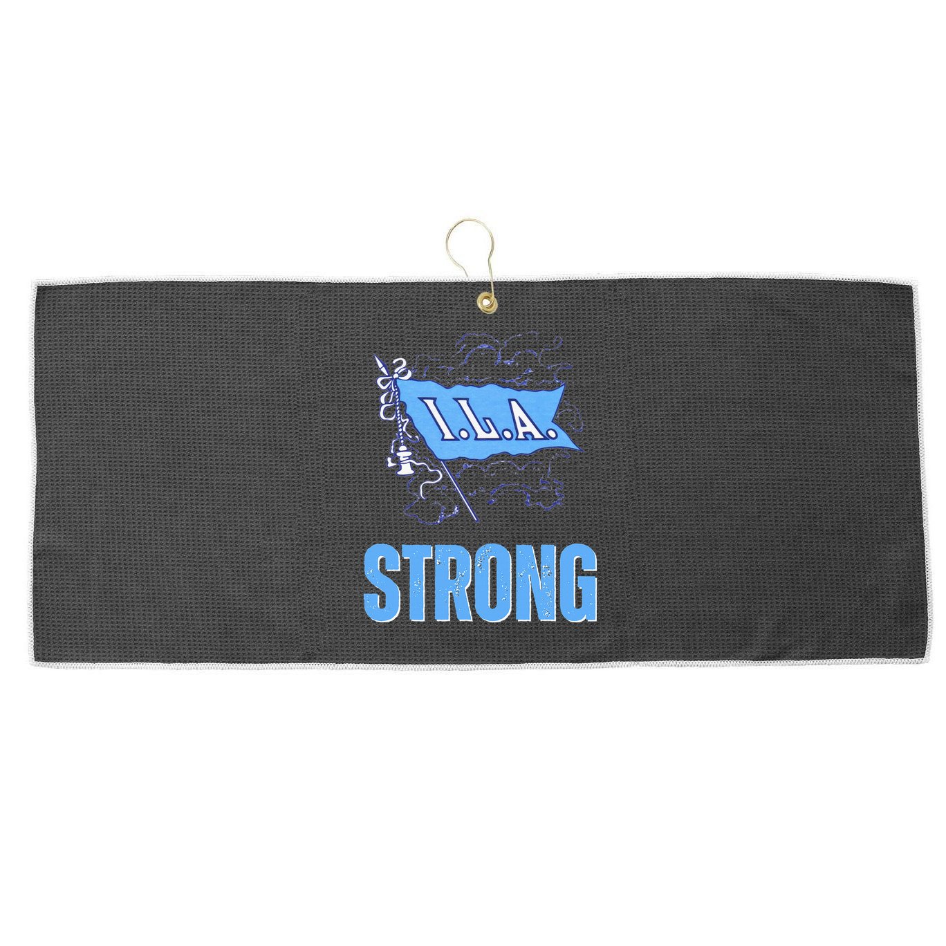 Ila Strong Strike Longshoremen Union Port Workers Union Large Microfiber Waffle Golf Towel