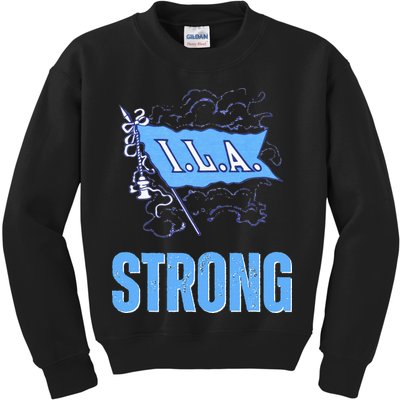 Ila Strong Strike Longshoremen Union Port Workers Union Kids Sweatshirt