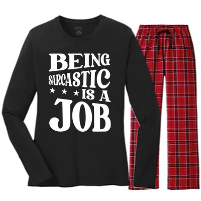 Irony Sarcasm Sarcastic Humor Ironic Irony Women's Long Sleeve Flannel Pajama Set 