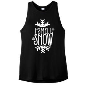 I Smell Snow Funny Christmas Gift Ladies PosiCharge Tri-Blend Wicking Tank