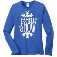 I Smell Snow Funny Christmas Gift Ladies Long Sleeve Shirt