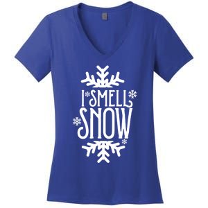 I Smell Snow Funny Christmas Gift Women's V-Neck T-Shirt