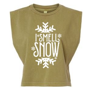 I Smell Snow Funny Christmas Gift Garment-Dyed Women's Muscle Tee