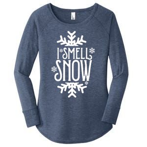 I Smell Snow Funny Christmas Gift Women's Perfect Tri Tunic Long Sleeve Shirt