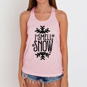 I Smell Snow Funny Christmas Gift Women's Knotted Racerback Tank